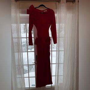 House of CB Red Long Sleeve Dress
